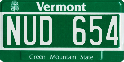 VT license plate NUD654