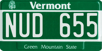 VT license plate NUD655