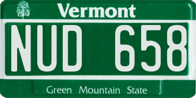 VT license plate NUD658