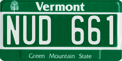 VT license plate NUD661