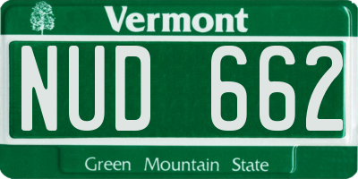VT license plate NUD662