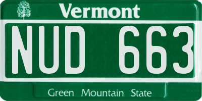 VT license plate NUD663