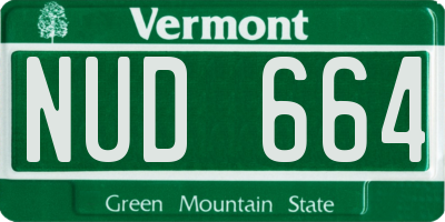VT license plate NUD664