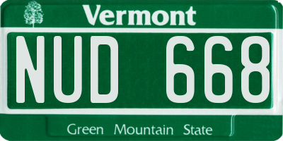VT license plate NUD668