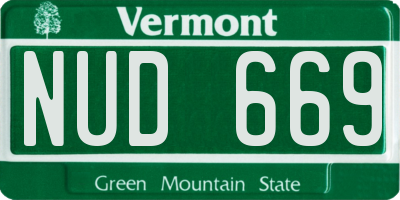 VT license plate NUD669