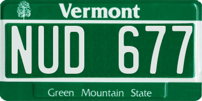 VT license plate NUD677