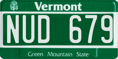 VT license plate NUD679