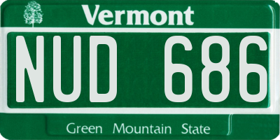 VT license plate NUD686
