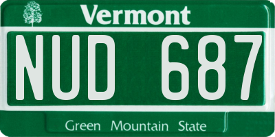 VT license plate NUD687