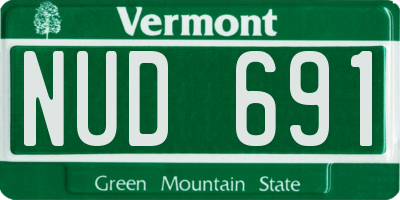 VT license plate NUD691