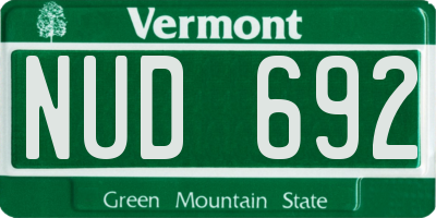 VT license plate NUD692