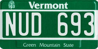 VT license plate NUD693
