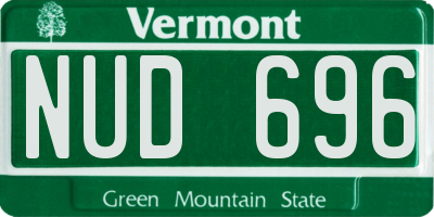 VT license plate NUD696