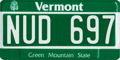 VT license plate NUD697