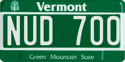 VT license plate NUD700
