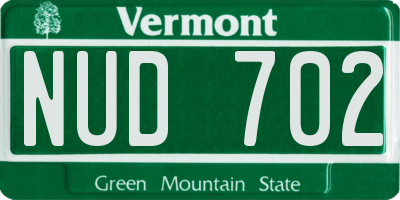 VT license plate NUD702