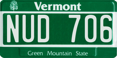 VT license plate NUD706