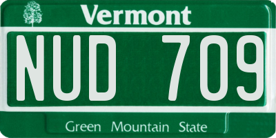VT license plate NUD709