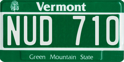 VT license plate NUD710