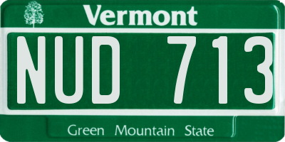 VT license plate NUD713