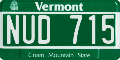 VT license plate NUD715