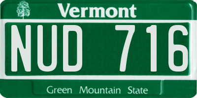 VT license plate NUD716