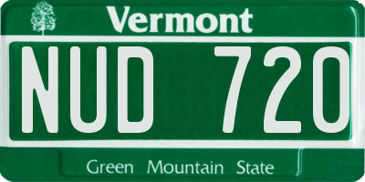 VT license plate NUD720