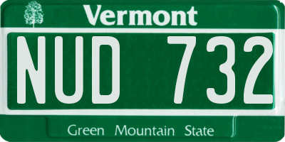 VT license plate NUD732