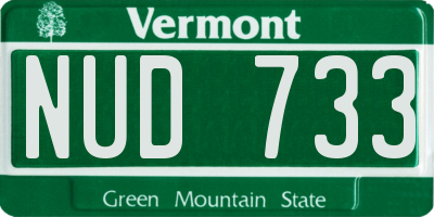VT license plate NUD733