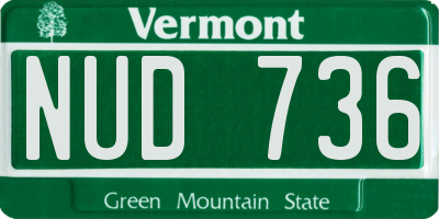 VT license plate NUD736