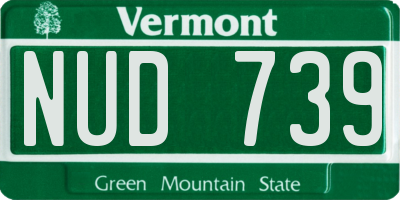 VT license plate NUD739