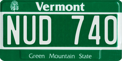 VT license plate NUD740