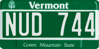 VT license plate NUD744