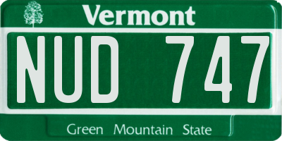 VT license plate NUD747