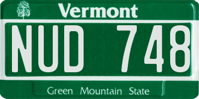 VT license plate NUD748