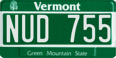 VT license plate NUD755