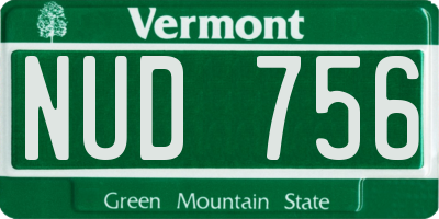 VT license plate NUD756