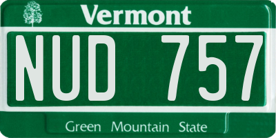 VT license plate NUD757