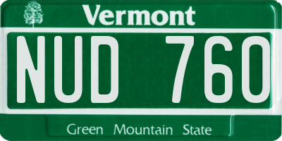 VT license plate NUD760