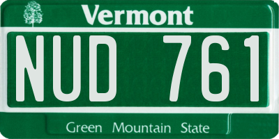 VT license plate NUD761