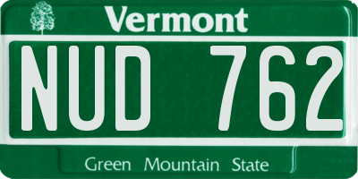VT license plate NUD762
