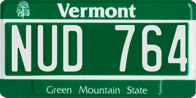 VT license plate NUD764