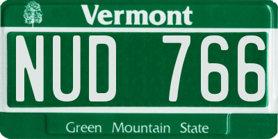 VT license plate NUD766
