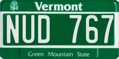 VT license plate NUD767
