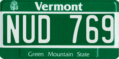 VT license plate NUD769