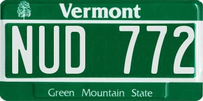VT license plate NUD772