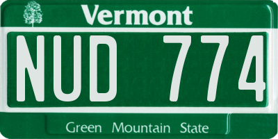 VT license plate NUD774