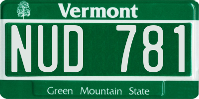 VT license plate NUD781