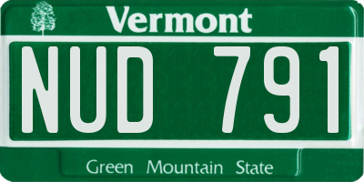 VT license plate NUD791