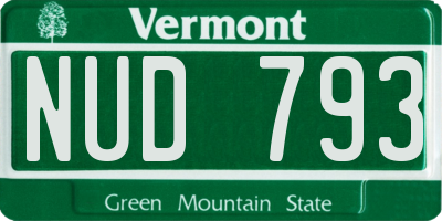 VT license plate NUD793